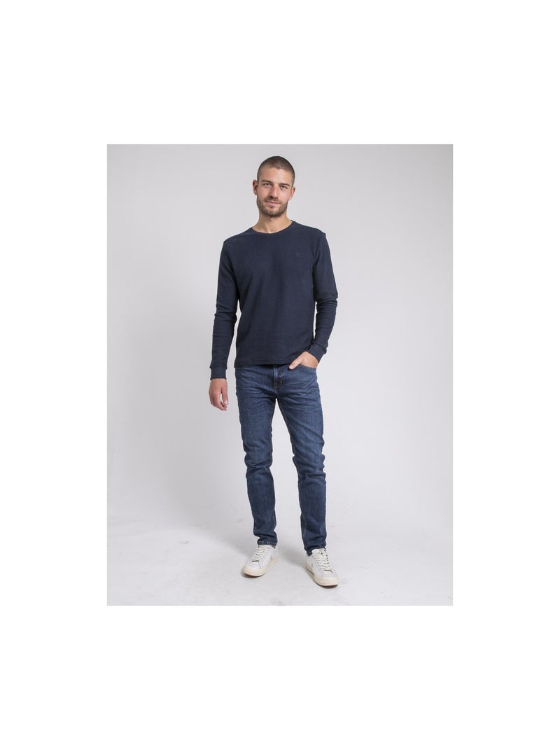 Pull fin col rond JILIVIO Bleu marine - Kiabi