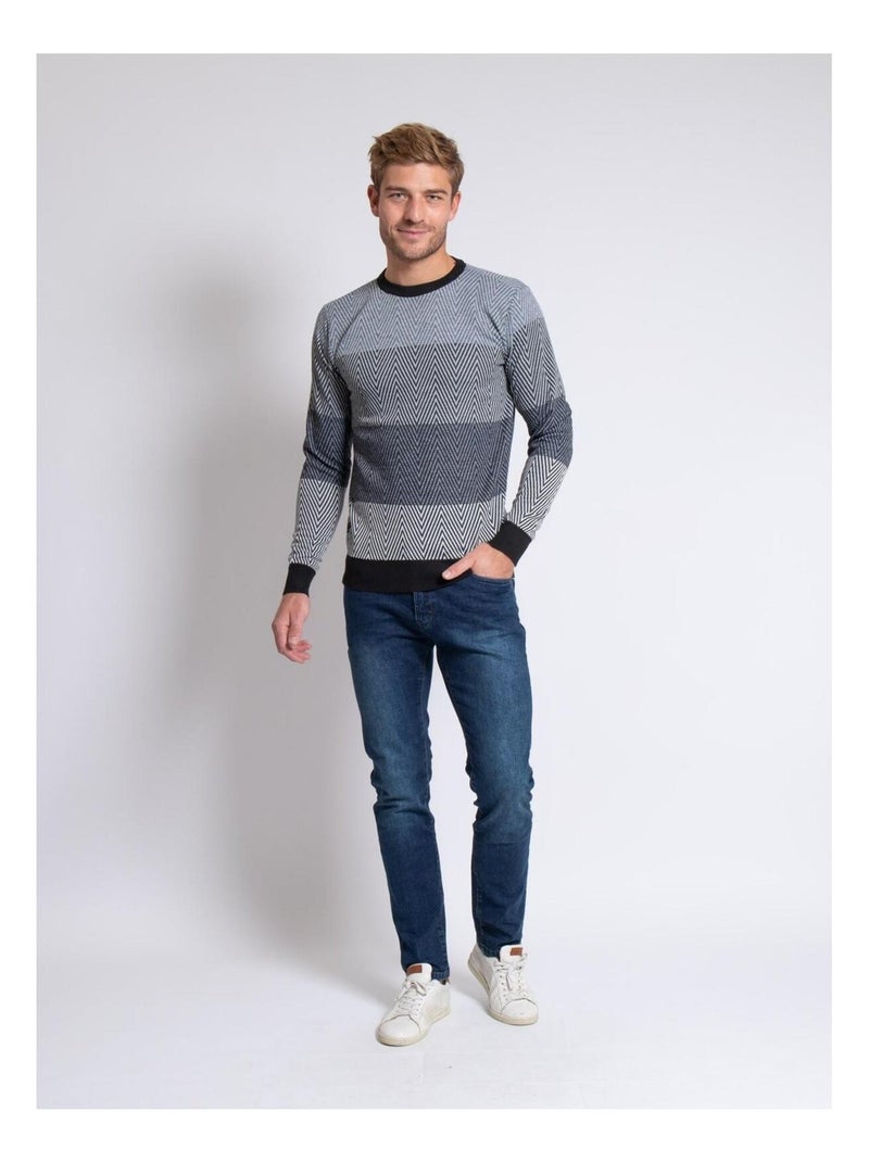 Pull fin col rond lorando Gris foncé - Kiabi
