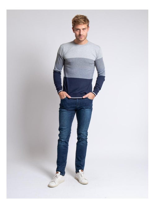 Pull fin col rond losange - Kiabi