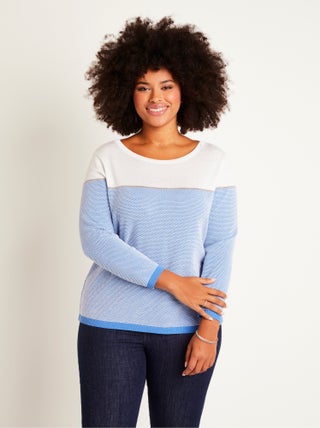 Pull fin col rond manches longues