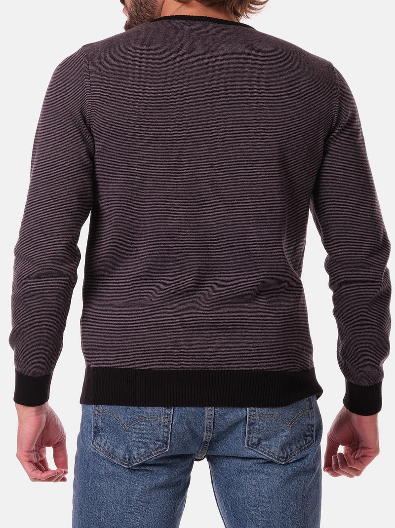 Pull fin col rond Noir - Kiabi