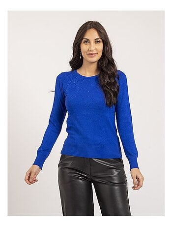Pull fin col rond strass KAPOLINA