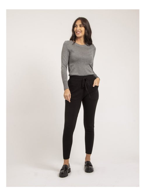 Pull fin col rond strass KAPOLINA - Kiabi