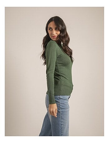 Pull fin col rond strass KAPOLINA