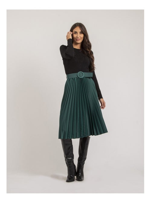 Pull fin col rond strass KAPOLINA - Kiabi