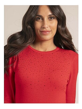 Pull fin col rond strass KAPOLINA