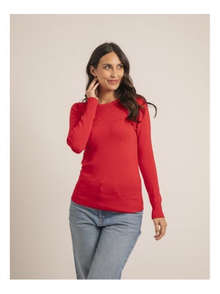 Pull fin col rond strass KAPOLINA
