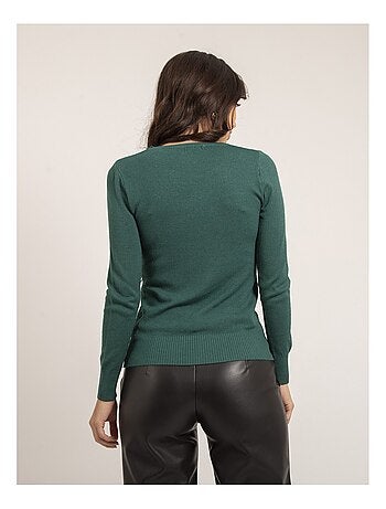 Pull fin col rond strass KAPOLINA