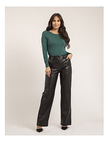 Pull fin col rond strass KAPOLINA