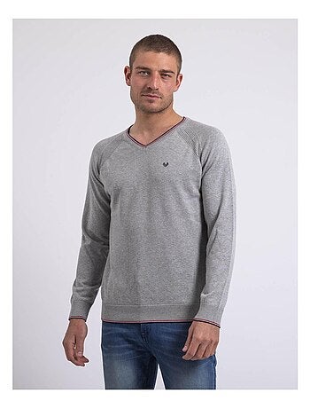 Pull fin col V coton ANTON