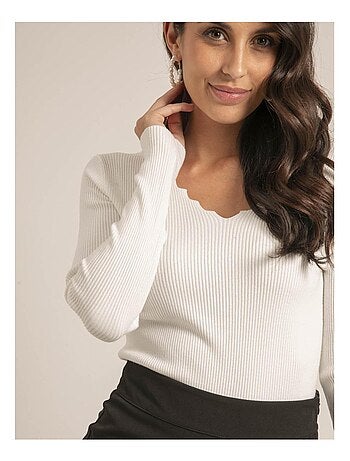 Pull fin col V fantaisie KARISSA
