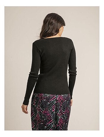 Pull fin col V fantaisie KARISSA