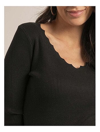 Pull fin col V fantaisie KARISSA