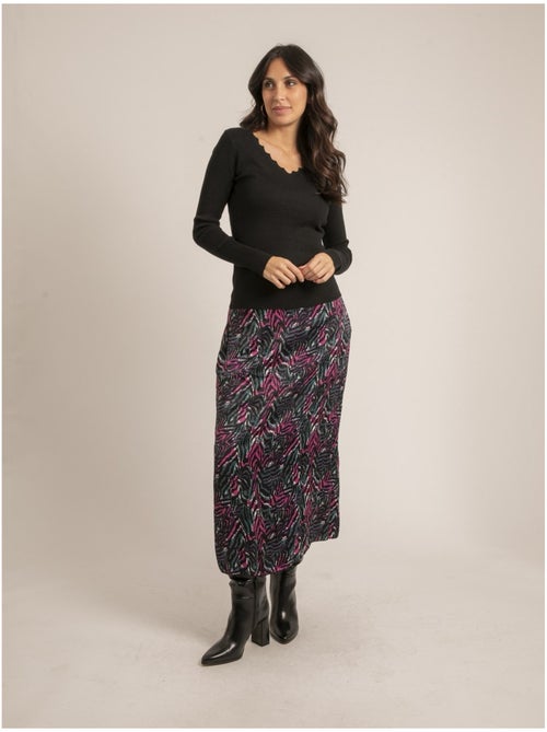 Pull fin col V fantaisie KARISSA - Kiabi