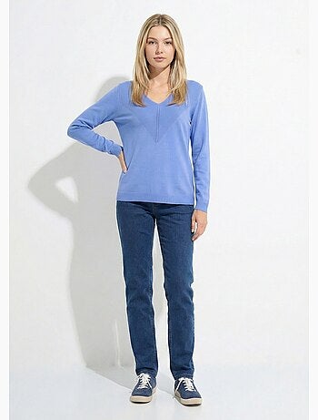 Pull fin col V manches longues - Afibel