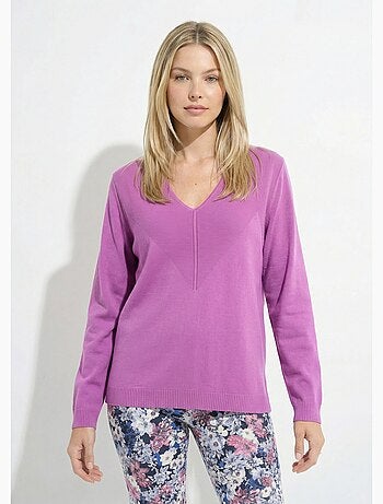 Pull fin col V manches longues - Afibel