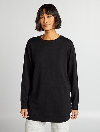 Pull fin coupe longue