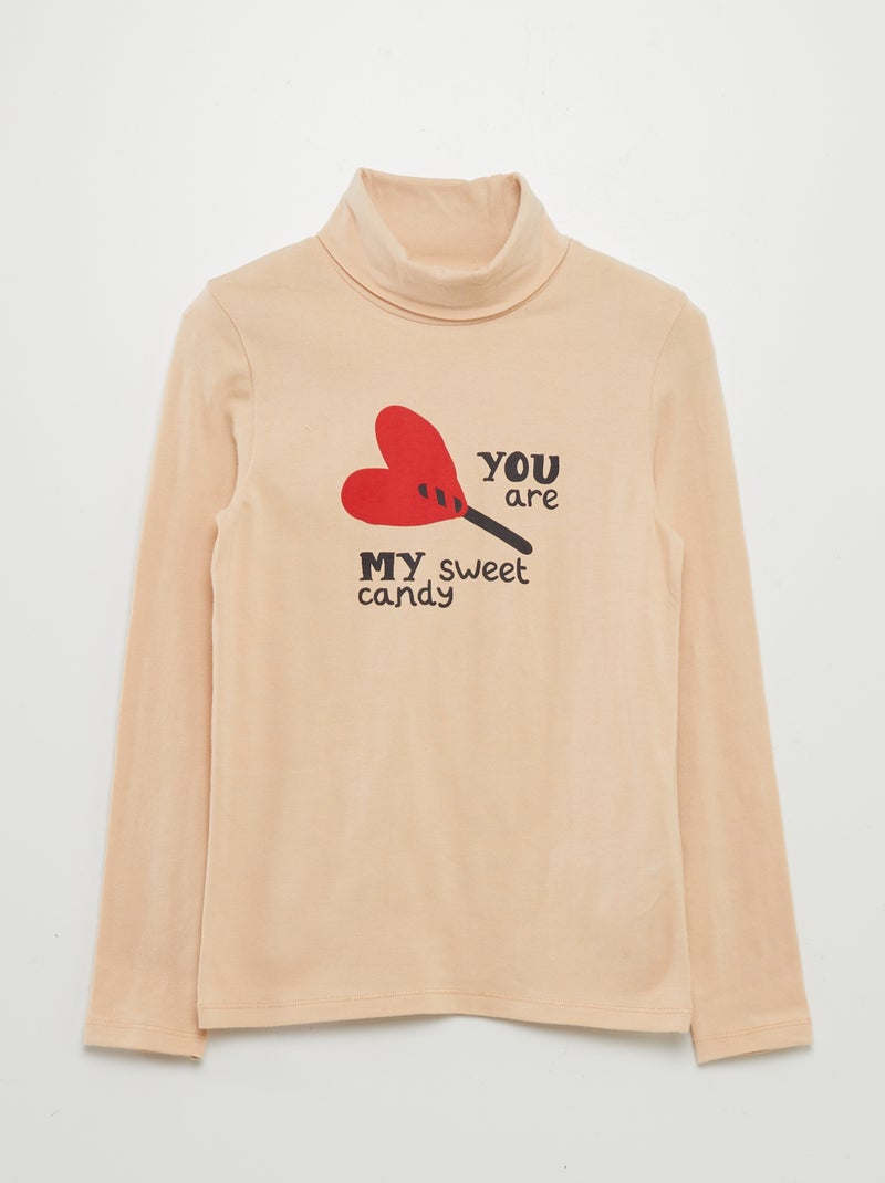 Pull fin en jersey avec col roulé - Lot de 2 Beige - Kiabi