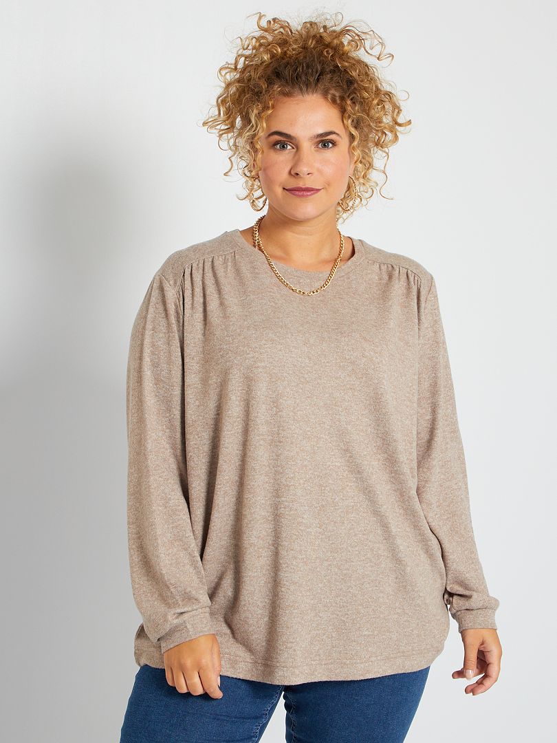 Pull Fin En Laine Beige Unisexe - Taille L, Bon état, Parfait Pour L'automne