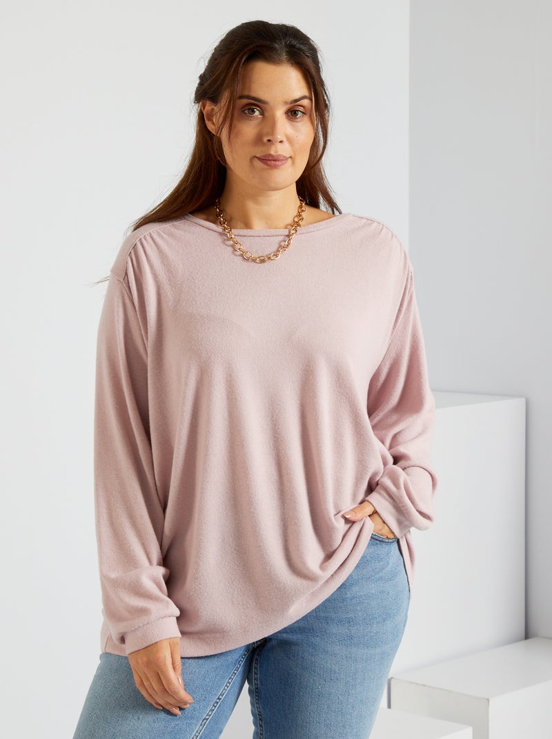 Pull fin en maille douce lilas - Kiabi