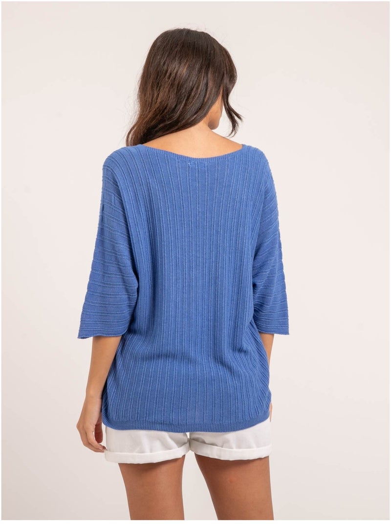 Pull fin KARTELIA Bleu - Kiabi