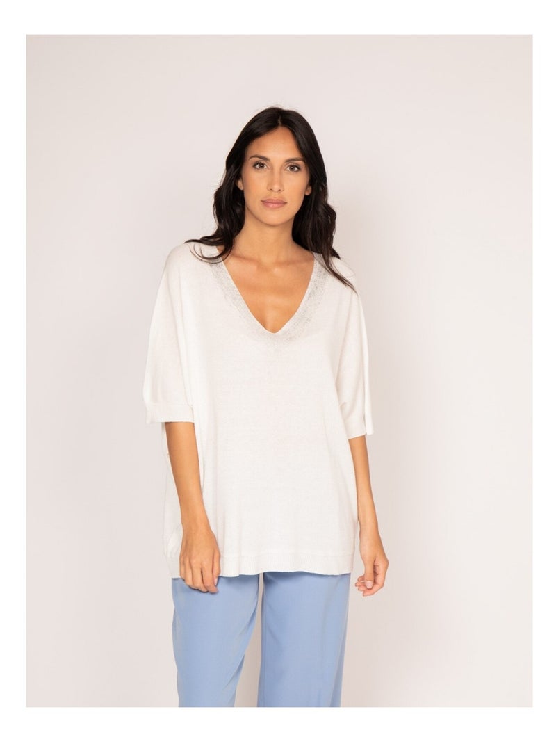 Pull fin KUSMI Blanc - Kiabi