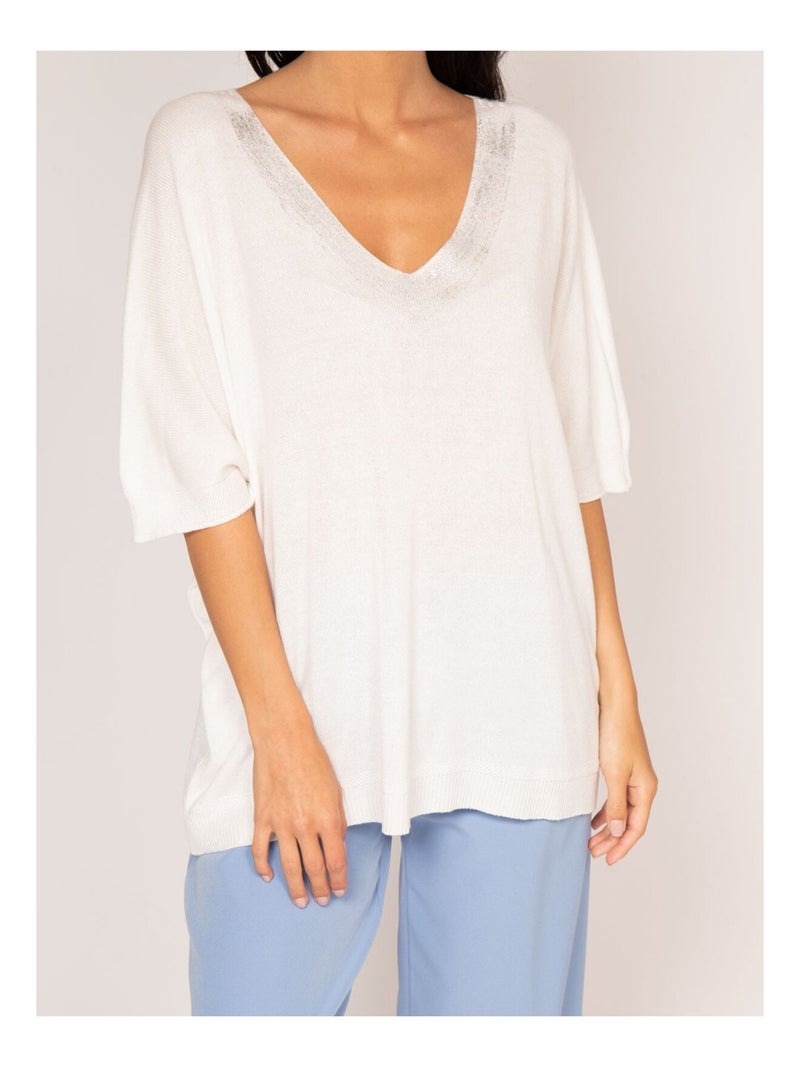 Pull fin KUSMI Blanc - Kiabi