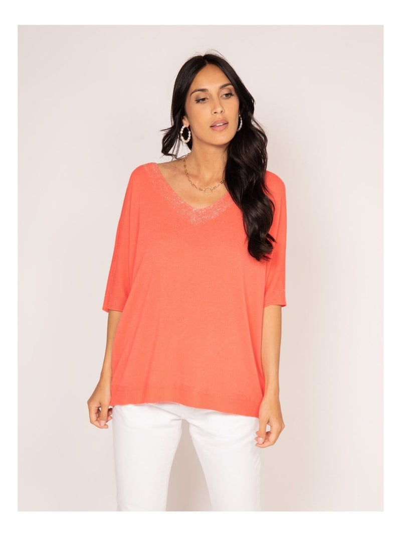 Pull fin KUSMI Orange corail - Kiabi