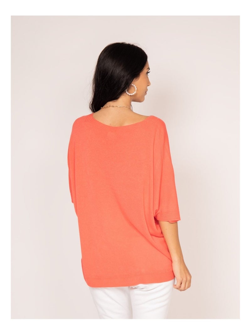 Pull fin KUSMI Orange corail - Kiabi