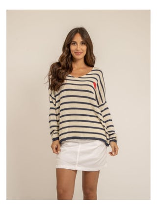 Pull fin motif coeur KELA