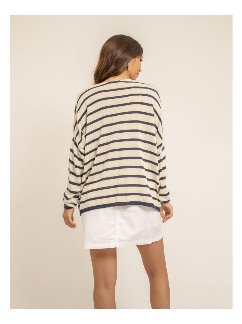 Pull fin motif coeur KELA Bleu marine - Kiabi