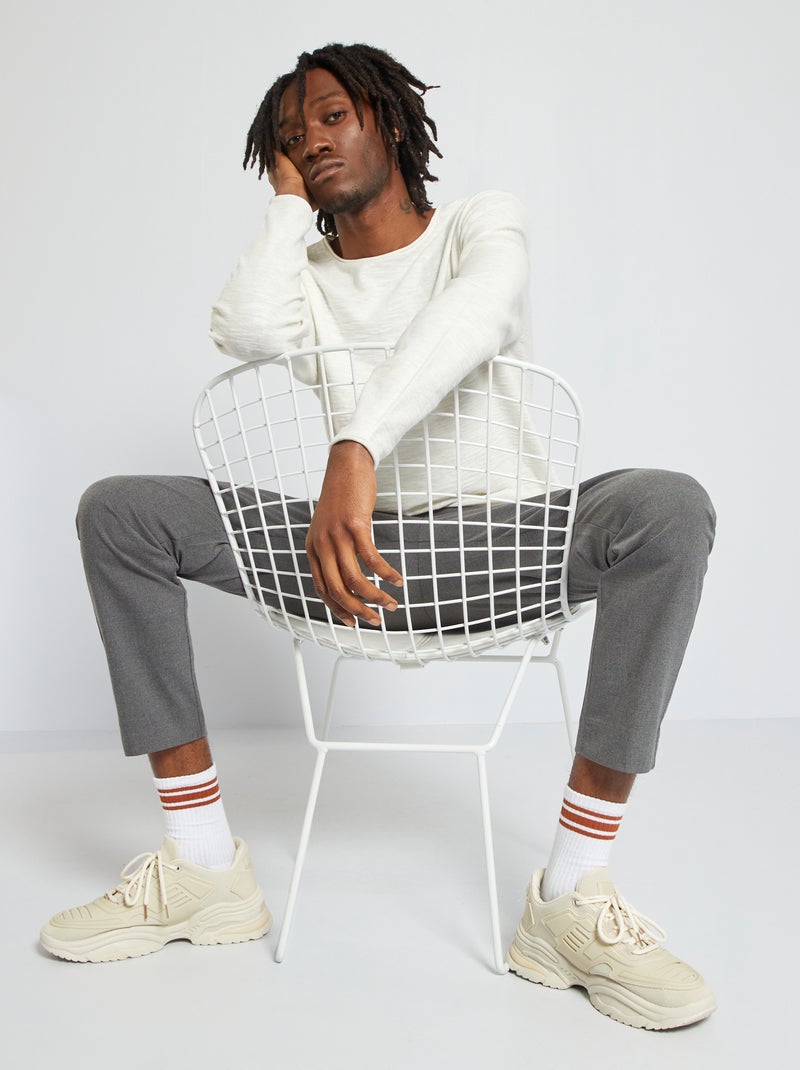 Pull fin 'Produkt' écru - Kiabi