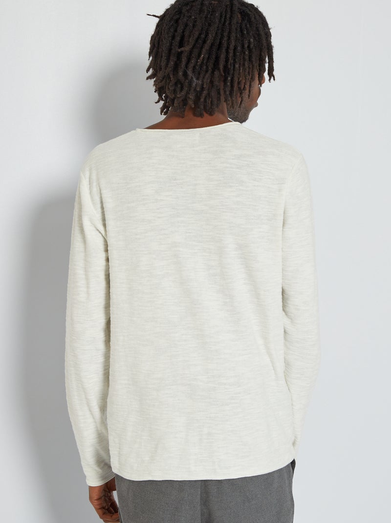 Pull fin 'Produkt' écru - Kiabi
