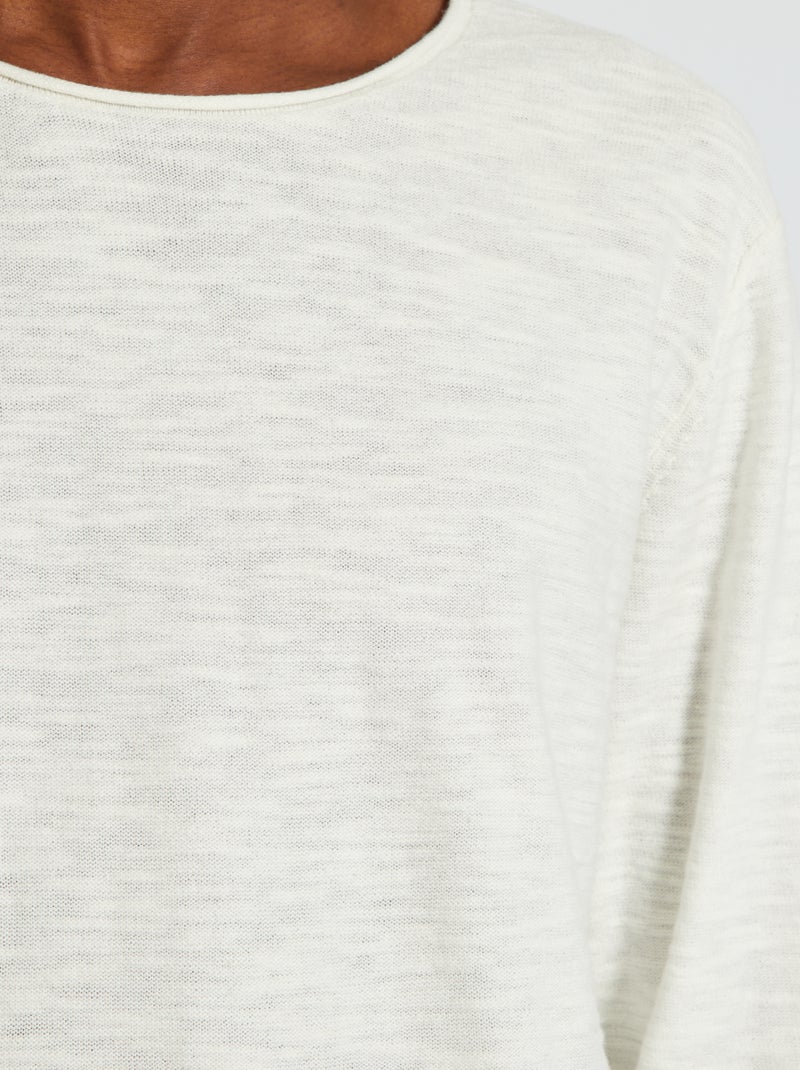 Pull fin 'Produkt' écru - Kiabi