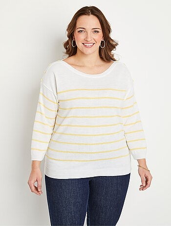 Pull fin rayé