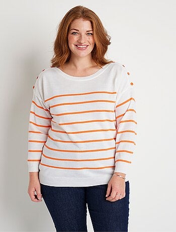Pull fin rayé