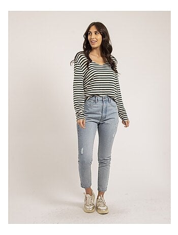 Pull fin rayures KEMILE