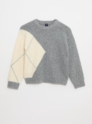 Pull fine jauge à motif jacquard