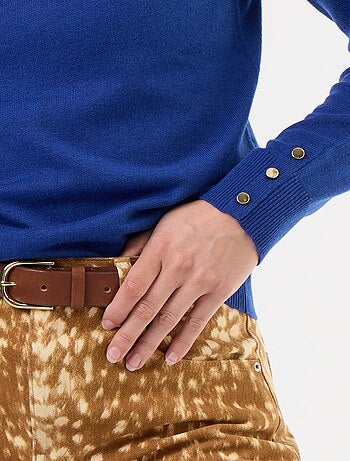 Pull fine jauge col roulé