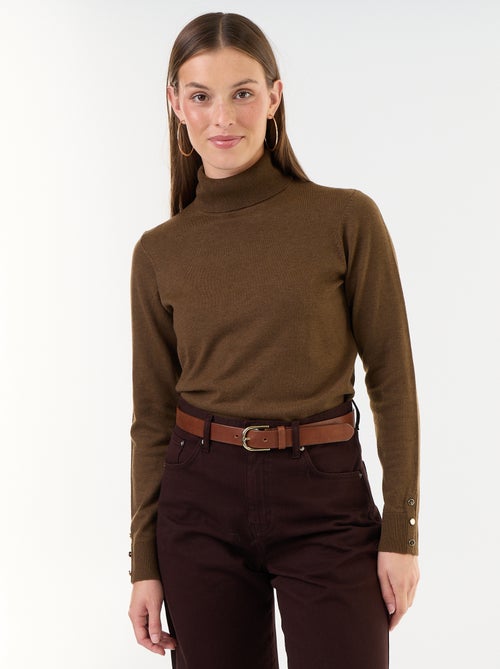 Pull fine jauge col roulé - Kiabi