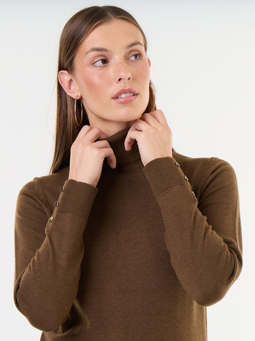 Pull fine jauge col roulé - Kiabi