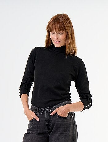 Pull fine jauge col roulé