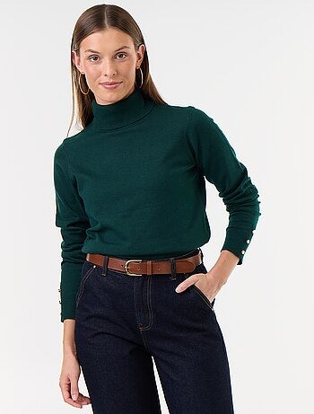 Pull fine jauge col roulé