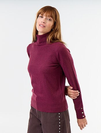 Pull fine jauge col roulé