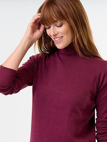 Pull fine jauge col roulé