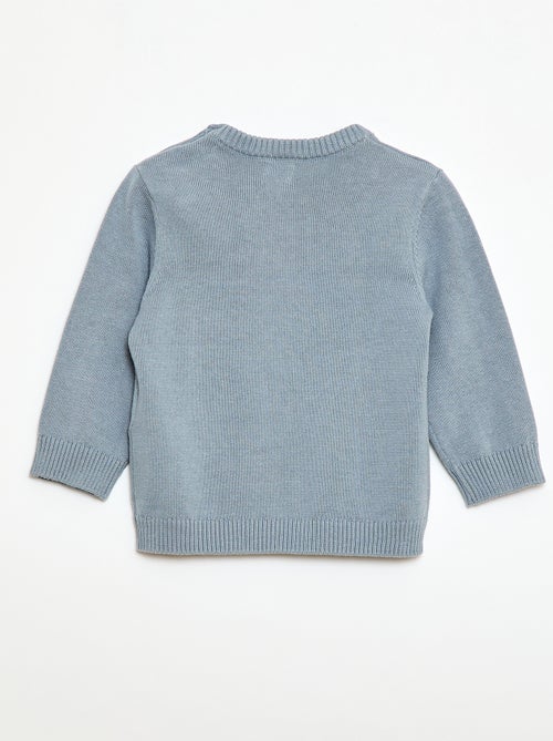 Pull fine jauge encolure boutonnée - Kiabi