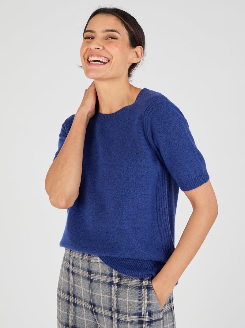 Pull fine maille Thermolactyl - Damart Bleu outremer - Kiabi