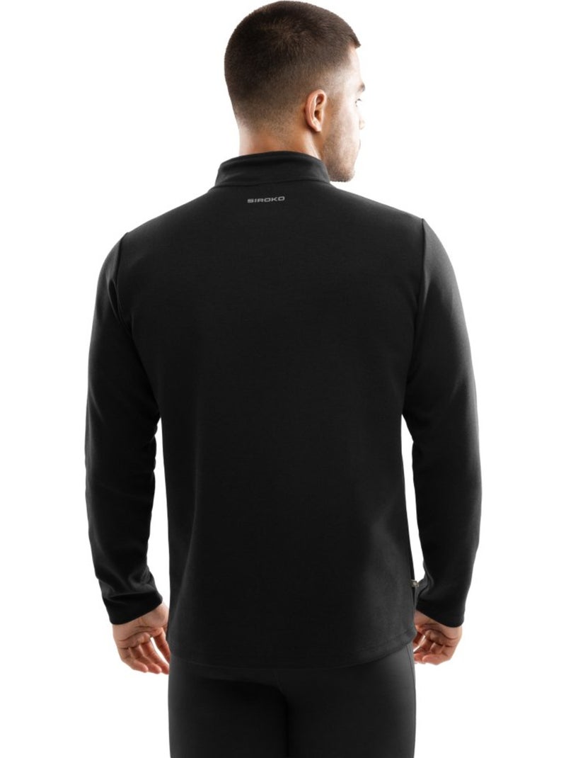 Pull fitness demi-zip homme fitness homme inter Noir - Kiabi