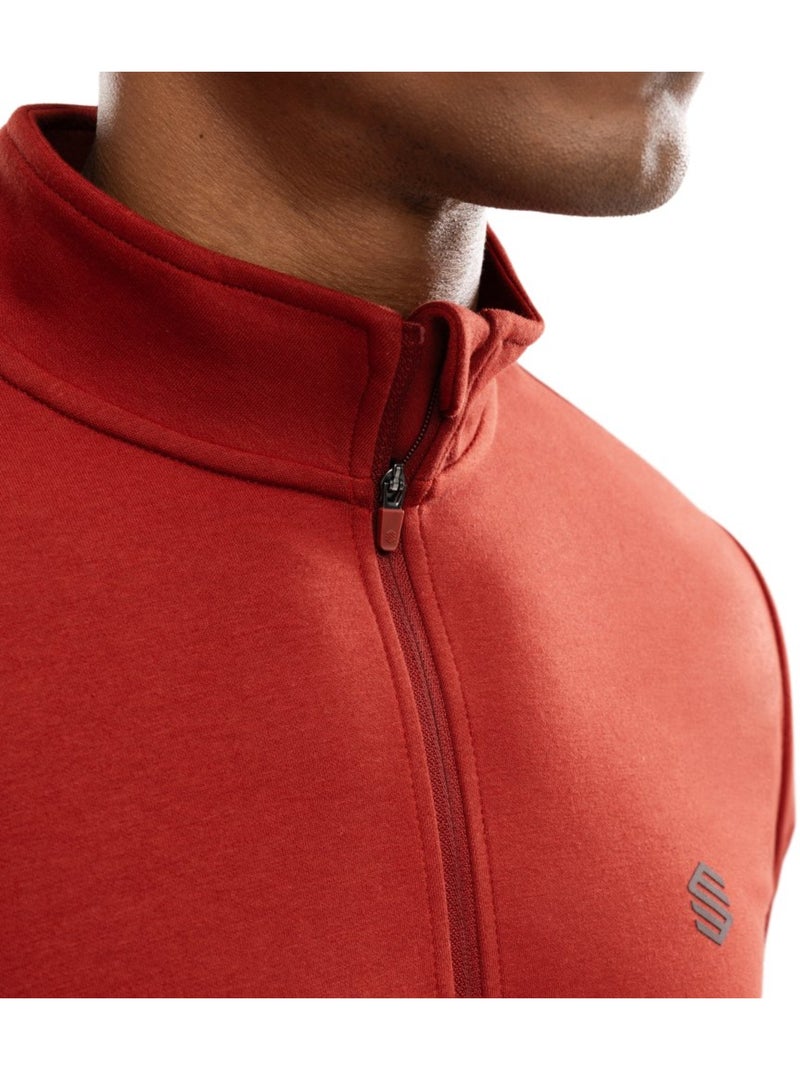 Pull fitness demi-zip homme fitness homme torch Rouge - Kiabi