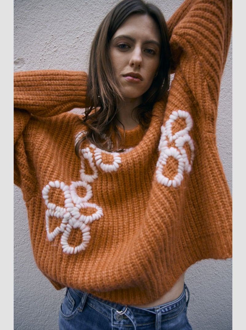 Pull FLOWER 'Le Temps Des Cerises' Orange - Kiabi
